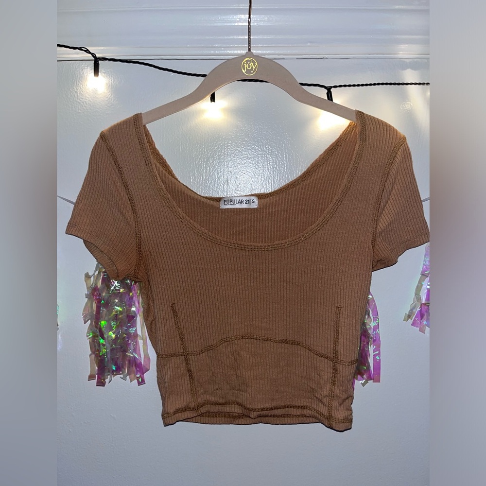 Popular 21 tan crop top